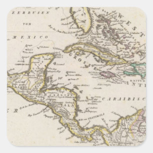 Midden-Amerika 6 Vierkante Sticker