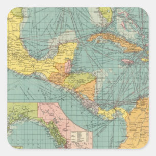 Midden-Amerika Vierkante Sticker