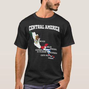 Midden-Amerikaanse vlaggen T-shirt Midden-Amerika