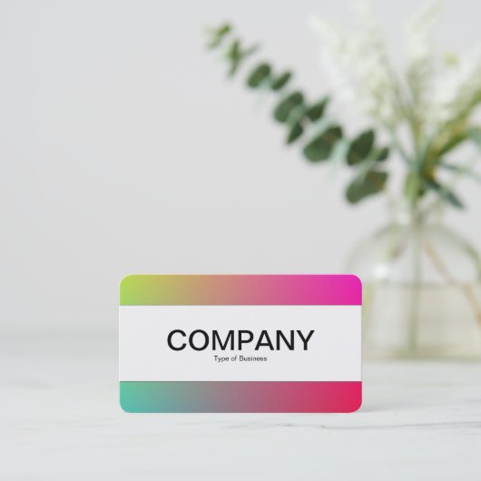 Midden band (gesneden) - gradiënt Y,M,B,R, Visitekaartje (Staand voorkant)