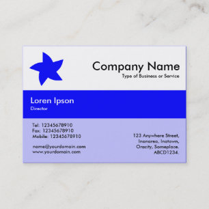 Midden band kleuren - blauw - Roterende ster Visitekaartje