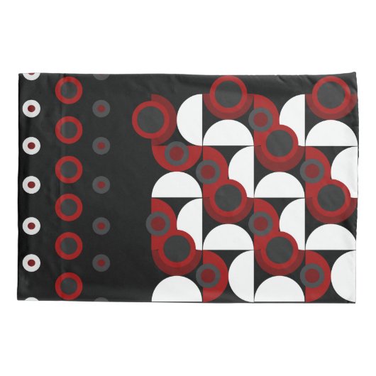 Midden-Centraal Modern rood, zwart en grijs Kussensloop (Achterkant)