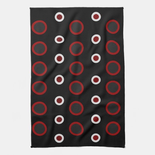 Midden-Centraal Modern rood, zwart en grijs Theedoek (Verticaal)