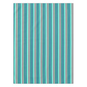 Midden-Century awning stripe - turquoise & grijs Tafelkleed (Voorkant)
