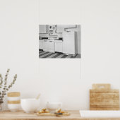 Midden-Century Kitchen, 1951.  foto Poster (Keuken)