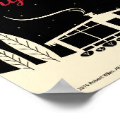 Midden-Century Merry Kerstmis Snowscene-Black Poster (Hoek)