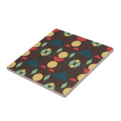 Midden-century Mod Geometric Brown Tegeltje (Zijkant)