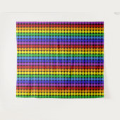 Midden-Century Mod Retro-cirkels in regenboogkleur Wandkleed (Voorkant (horizontaal))