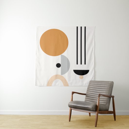 Midden-century Modern Boho Abstract Geometric Wandkleed (In situ)