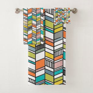 Midden-century Modern Herringbone Bad Handdoek