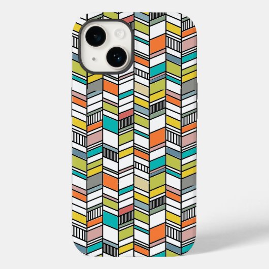 Midden-century Modern Herringbone Case-Mate iPhone Case (Achterkant)