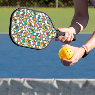 Midden-century Modern Herringbone Pickleball Paddle