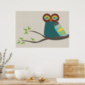 Midden-Century Modern Owl Poster (Keuken)