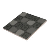 Midden-century Modern Verretted Squares Black Tegeltje (Zijkant)