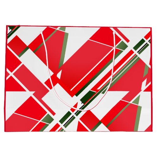 Midden-century modern wit rood met groene elemente groot cadeauzakje (Achterkant)