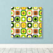 Midden-Century Modern Wrapped Canvas Abstracte vie Afdruk (Insitu (Houten vloer))