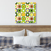 Midden-Century Modern Wrapped Canvas Abstracte vie Afdruk (Insitu (Slaapkamer))