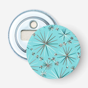 Midden-Century Sputnik patroon, Robin's Egg Blue Button Flesopener