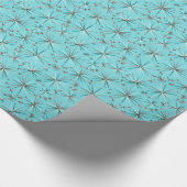 Midden-Century Sputnik patroon, Robin's Egg Blue Cadeaupapier (Hoek)