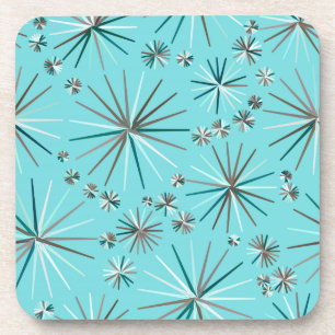 Midden-Century Sputnik patroon, Robin's Egg Blue Drankjes Onderzetter
