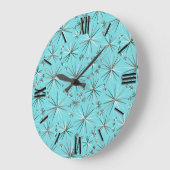 Midden-Century Sputnik patroon, Robin's Egg Blue Grote Klok (Hoek)