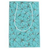 Midden-Century Sputnik patroon, Robin's Egg Blue Medium Cadeauzakje (Voorkant)