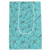 Midden-Century Sputnik patroon, Robin's Egg Blue Medium Cadeauzakje (Achterkant)