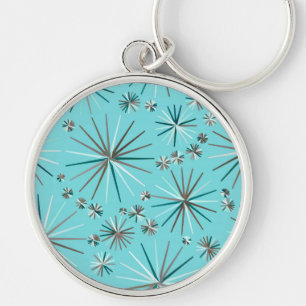Midden-Century Sputnik patroon, Robin's Egg Blue Sleutelhanger
