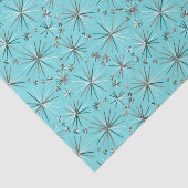 Midden-Century Sputnik patroon, Robin's Egg Blue Tissuepapier (Detail)