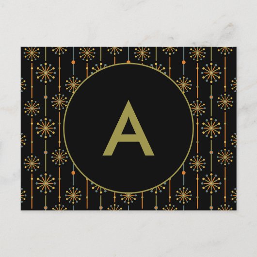 Midden-century Starburst Stripe Custom Colours SVG Briefkaart (Voorkant)