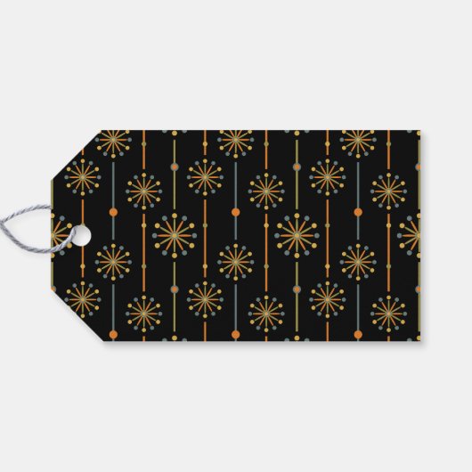 Midden-century Starburst Stripe Custom Colours SVG Cadeaulabel (Achterkant Horizontaal)