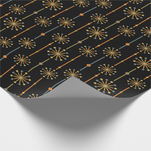 Midden-century Starburst Stripe Custom Colours SVG Cadeaupapier (Hoek)