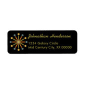 Midden-century Starburst Stripe Custom Colours SVG Etiket (Voorkant)