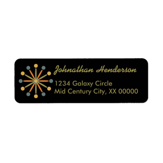 Midden-century Starburst Stripe Custom Colours SVG Etiket (Voorkant)