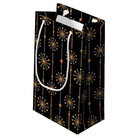 Midden-century Starburst Stripe Custom Colours SVG Klein Cadeauzakje (Achterkant Gekanteld)