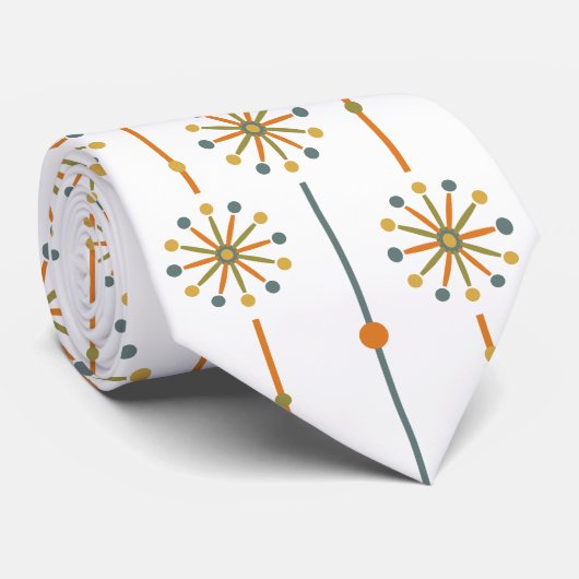 Midden-century Starburst Stripe Custom Colours SVG Stropdas (Opgerold)