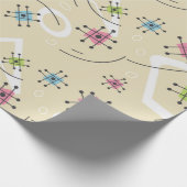 Midden-eeuw 1950 hashmarks tan cadeaupapier (Hoek)