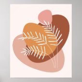 Midden Eeuw Abstract Botanisch Terracotta Boho Poster (Voorkant)