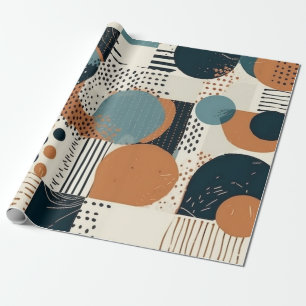 Midden eeuw abstract geometrisch marine roest teal cadeaupapier