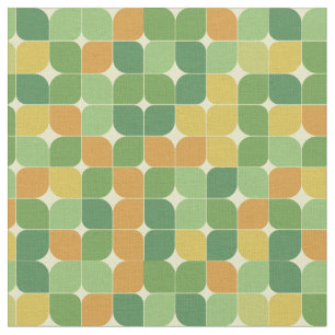 Midden eeuw Abstract Patroon Groen Sinaasappel Stof