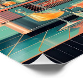 Midden Eeuw Atomaire Toekomstige Citrus Martini Ba Perfect Poster (Hoek)