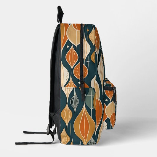 Midden eeuw Atomic Drops Oker Modern Retro Design Bedrukte Rugzak (Links)