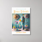 Midden eeuw Atomic Futuristic Cocktail Time Canvas Afdruk (Voorkant)