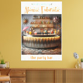 Midden-eeuw Atomic Futuristic Party Bar Canvas Afdruk (Insitu (Woonkamer))