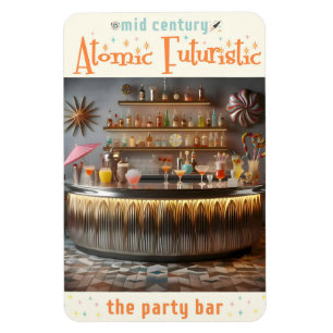 Midden-eeuw Atomic Futuristic Party Bar Magneet
