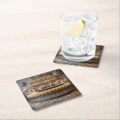 Midden-eeuw Atomic Futuristic Party Bar Vierkante Kartonnen Onderzetter (Insitu)