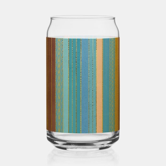 Midden-Eeuw Atomic Futuristic Stripes Print Blikvorm Glas (Voorkant)