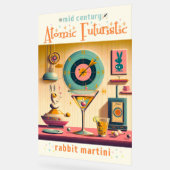 Midden eeuw Atomic Retro Futuristic Rabbit Martini Acryl Bord (Hoek)