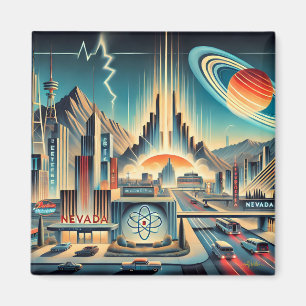 Midden eeuw Atomic Space Age Nevada Art Magneet