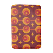 Midden-Eeuw Atomic Starbursts op Retro Circles Badmat (Voorkant Verticaal)